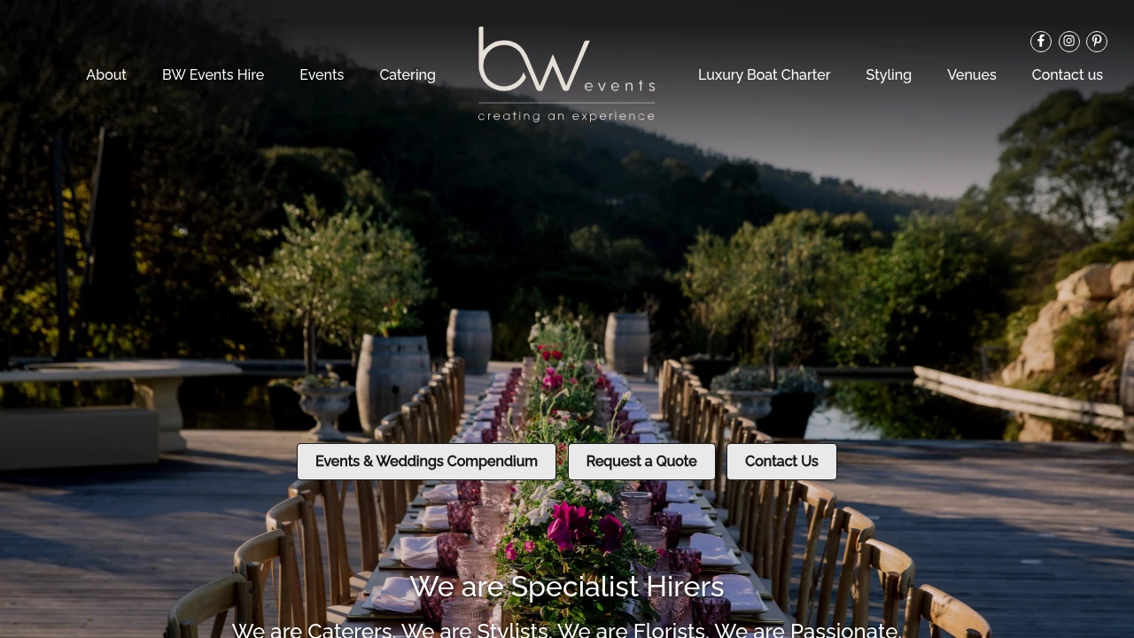 Screenshot of BW Events