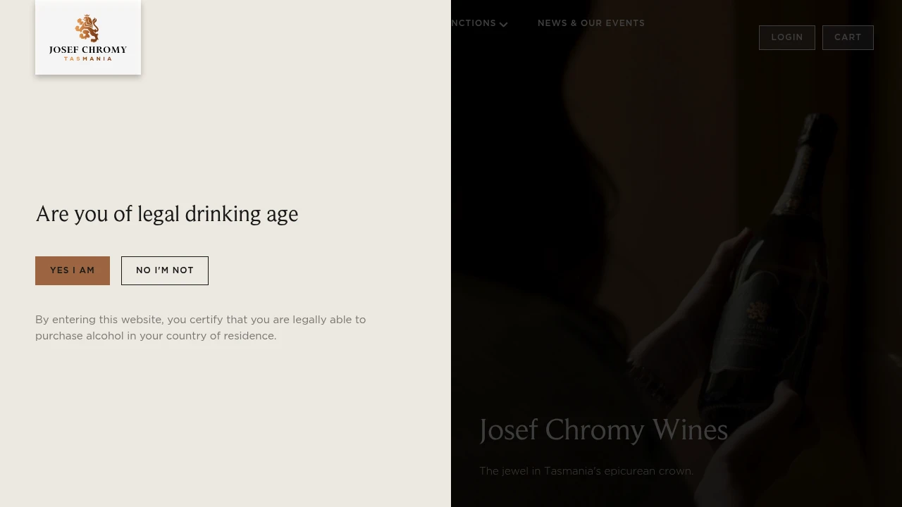 Screenshot of Josef Chromy Wines