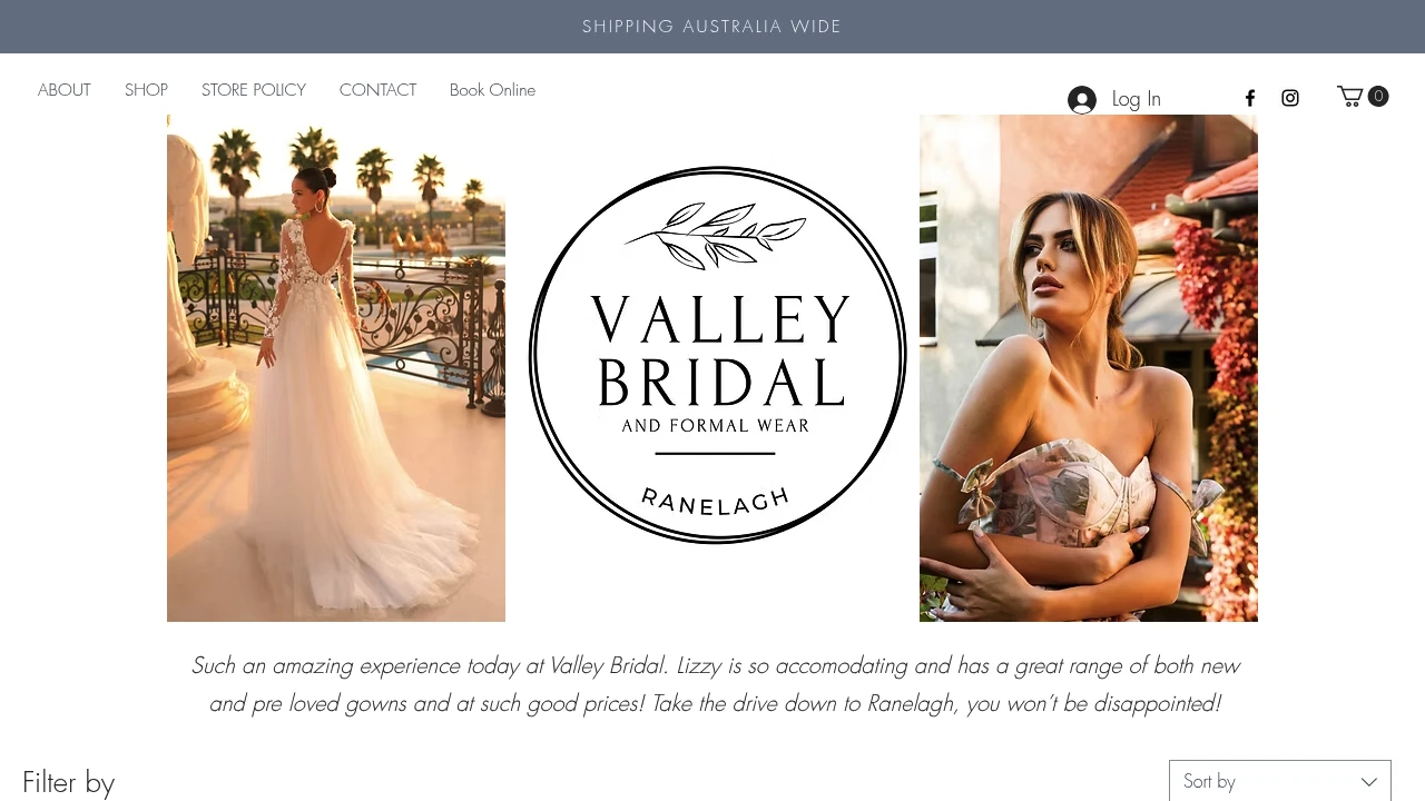 Screenshot of Valley Bridal & Formal Wear