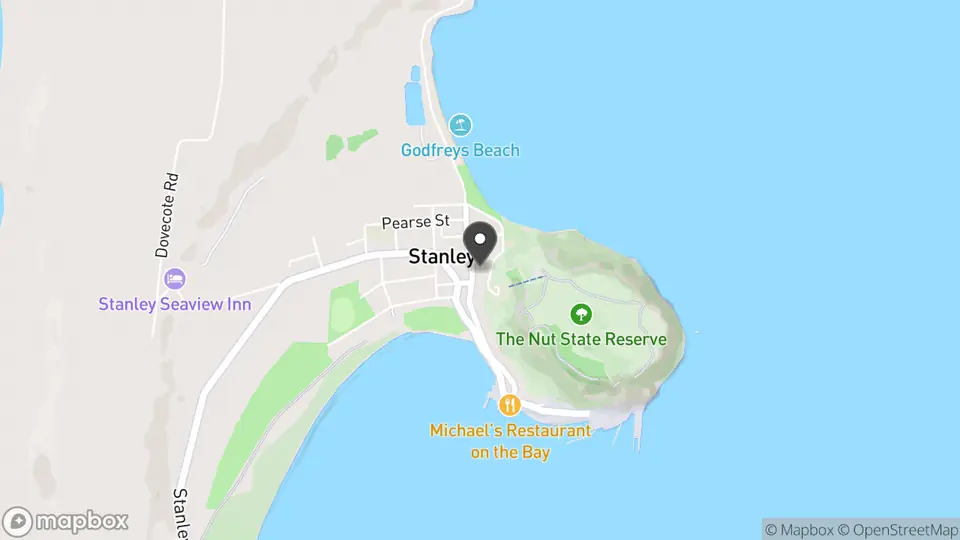 Map showing the location of Stanley Town Hall in Stanley