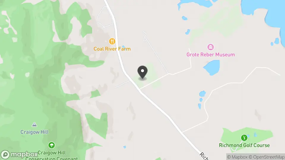 Map showing the location of Frogmore Creek Winery in Cambridge