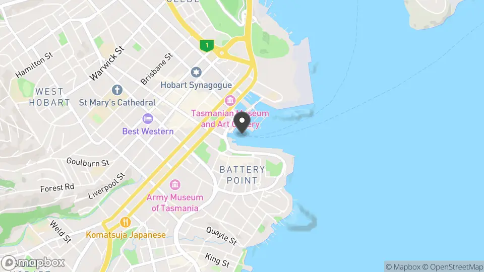 Map showing the location of Waterline in Hobart