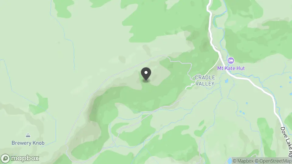 Map showing the location of Cradle Mountain in Cradle Mountain