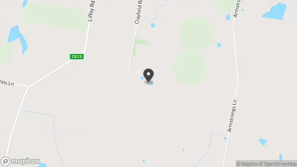 Map showing the location of Clayfield Homestead in Bishopsbourne
