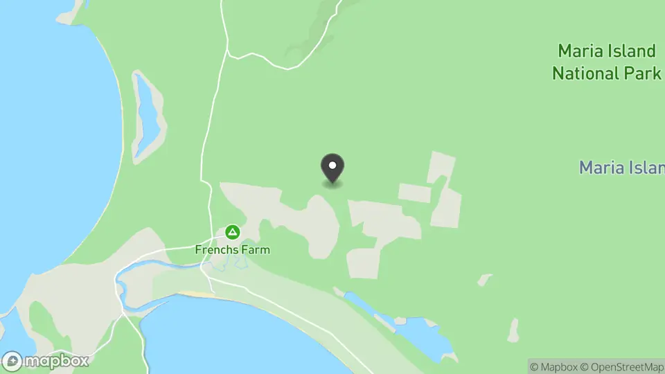Map showing the location of Maria Island National Park in Maria Island