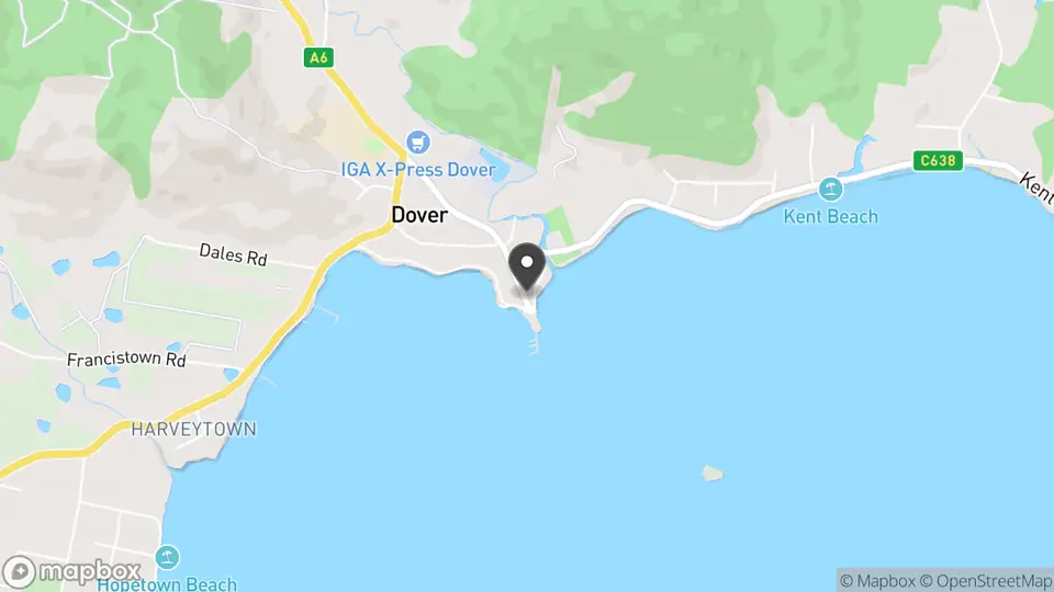 Map showing the location of Port Esperance Sailing Club in Dover