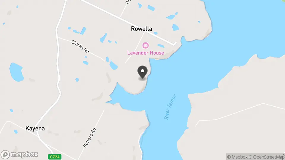 Map showing the location of Waterton Hall in Rowella