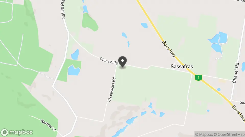 Map showing the location of Eastford Creek Vineyard in Sassafras