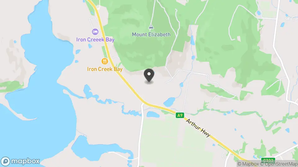 Map showing the location of Rayburn Farm in Sorell