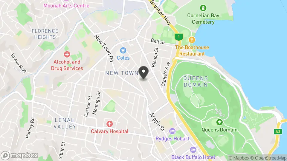 Map showing the location of Maylands Lodge in New Town