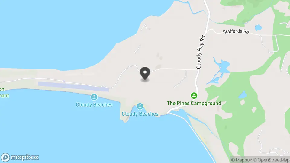 Map showing the location of Cloudy Bay Villa in South Bruny