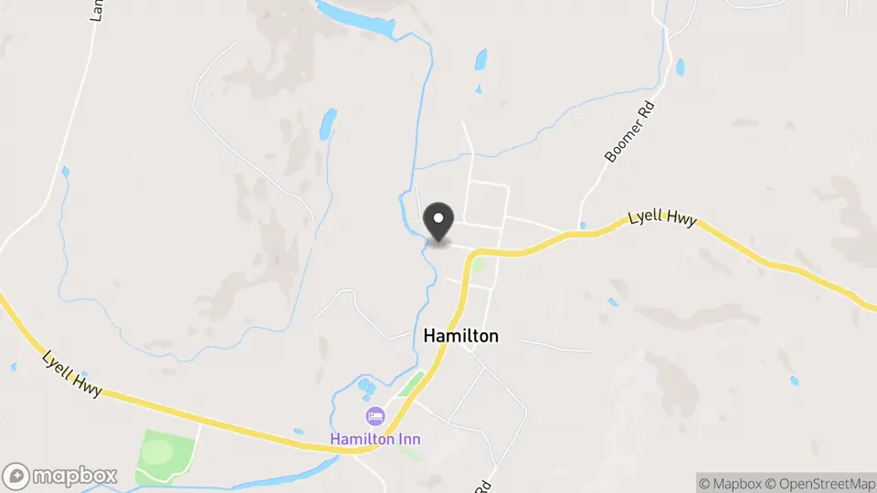 Map showing the location of Curringa Farm in Hamilton
