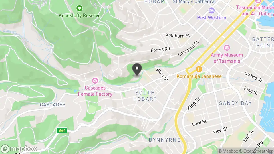 Map showing the location of C3 Convention Centre in Hobart