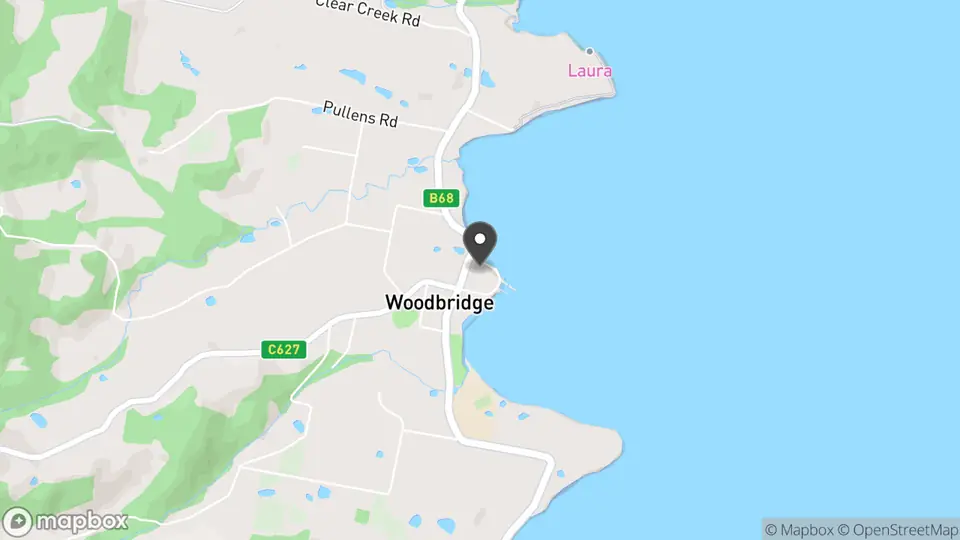 Map showing the location of Peppermint Bay in Woodbridge